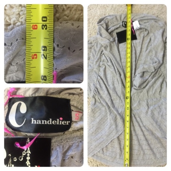 NWT Gray Chandelier open Cardigan - Picture 3 of 6